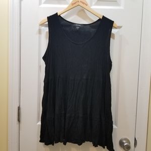 Karen Kane Black Gauzy Flowy Broomstick Tank top